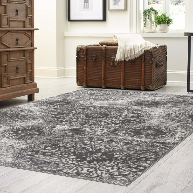 Riviera Elegance Collection Area Rug -  Monaco (Gray) Rectangle Gray  lifestyle 63