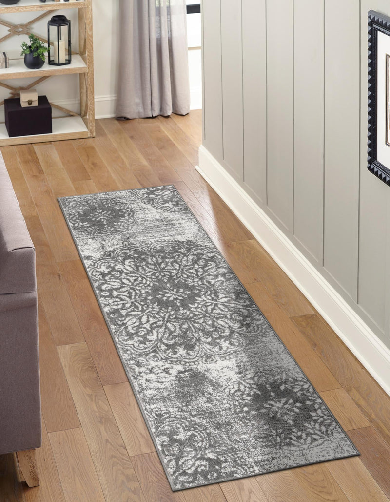 Riviera Elegance Collection Area Rug -  Monaco (Gray) Runner Gray  lifestyle 18