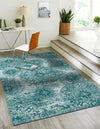 Riviera Elegance Collection Area Rug -  Monaco (Turquoise) Rectangle Turquoise  lifestyle 0