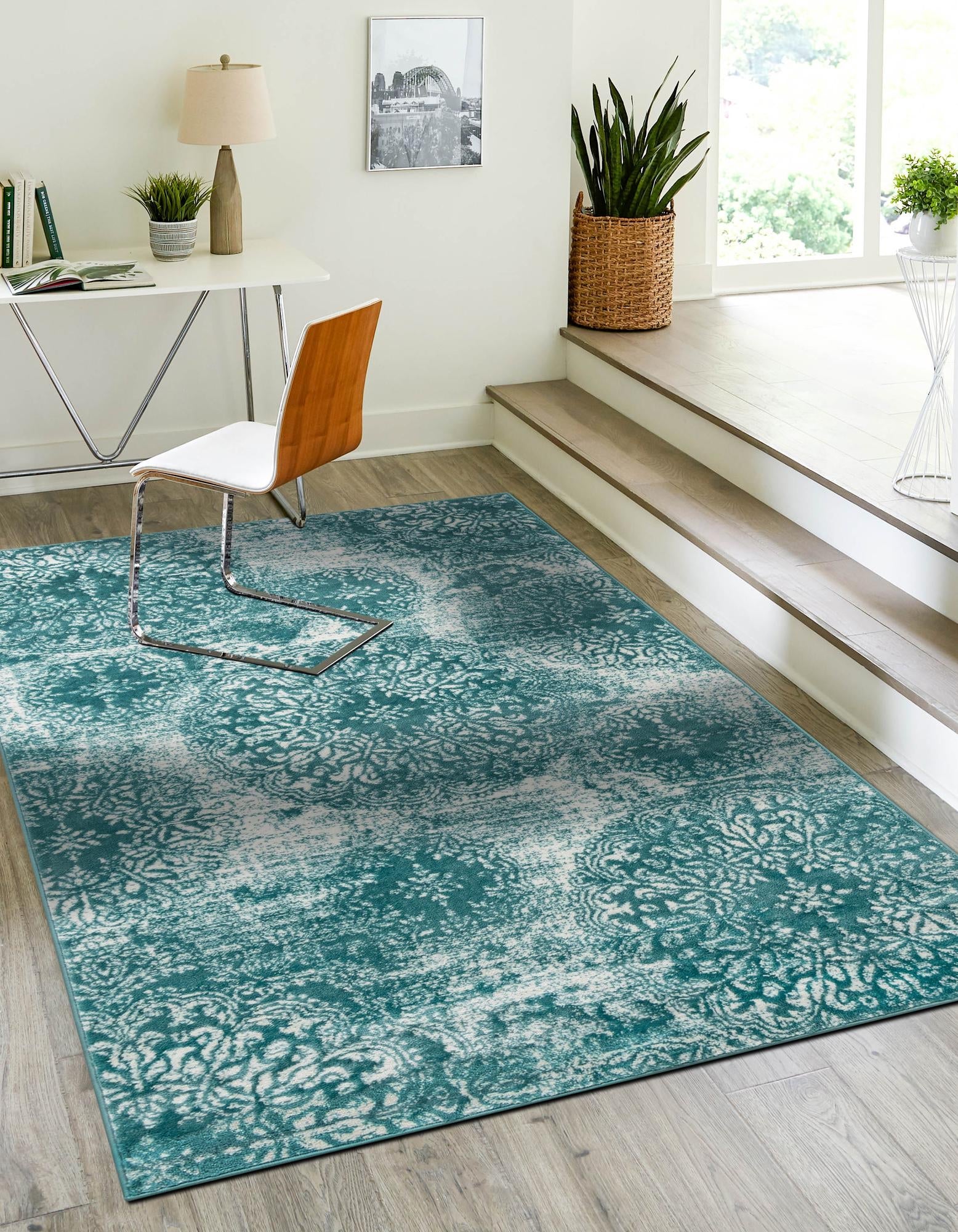 Riviera Elegance Collection Area Rug -  Monaco (Turquoise)