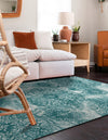 Riviera Elegance Collection Area Rug -  Monaco (Turquoise) Rectangle Turquoise  lifestyle 3