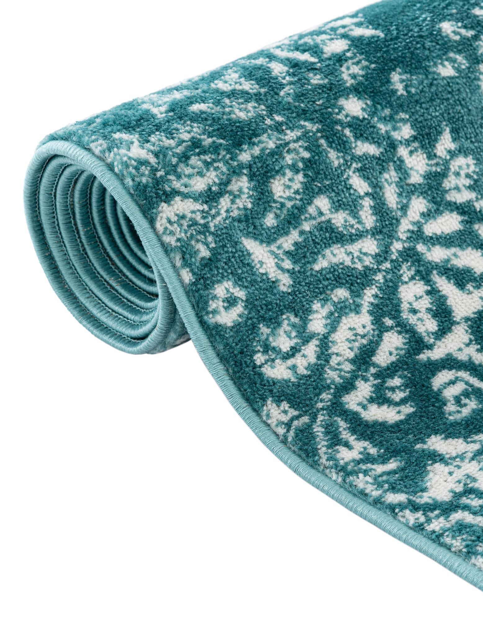 Riviera Elegance Collection Area Rug -  Monaco (Turquoise)