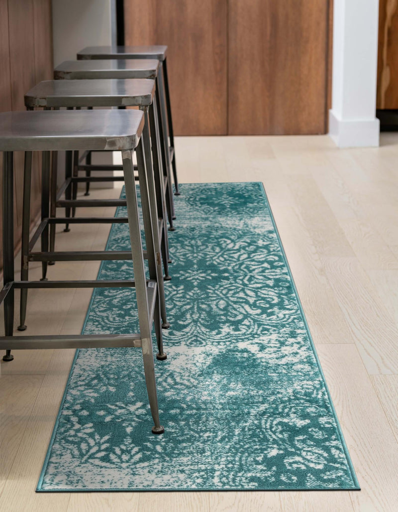 Riviera Elegance Collection Area Rug -  Monaco (Turquoise) Runner Turquoise  lifestyle 5