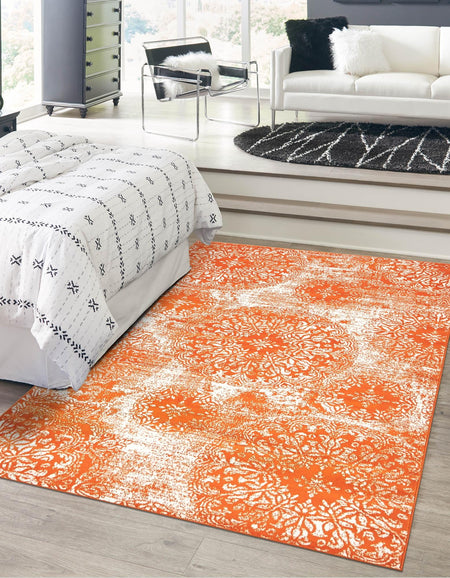 Riviera Elegance Collection Area Rug -  Monaco (Orange)