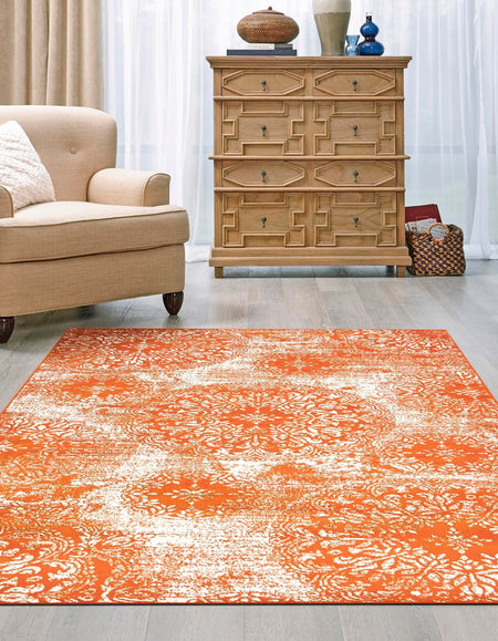 Riviera Elegance Collection Area Rug -  Monaco (Orange)