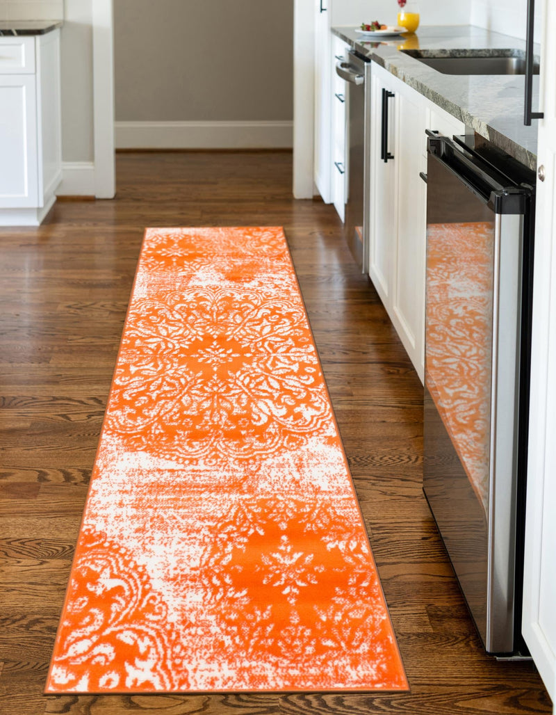 Riviera Elegance Collection Area Rug -  Monaco (Orange) Runner Orange  lifestyle 5