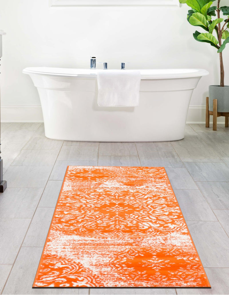 Riviera Elegance Collection Area Rug -  Monaco (Orange) Runner Orange  lifestyle 14