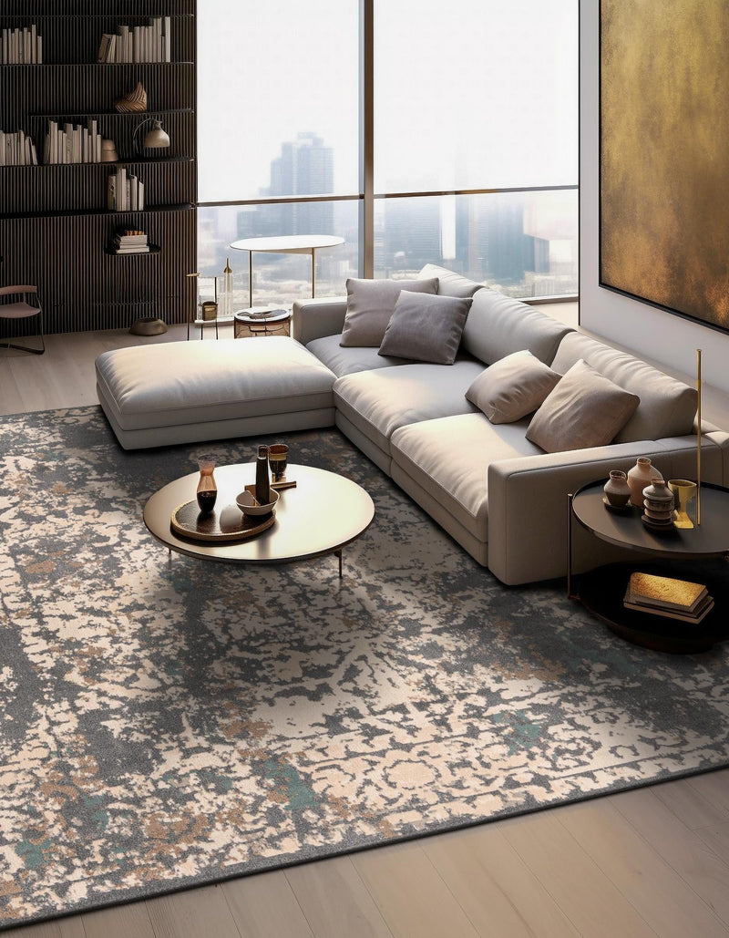 Gobi Sands Collection Area Rug - Dunhuang Square Gray  lifestyle 53