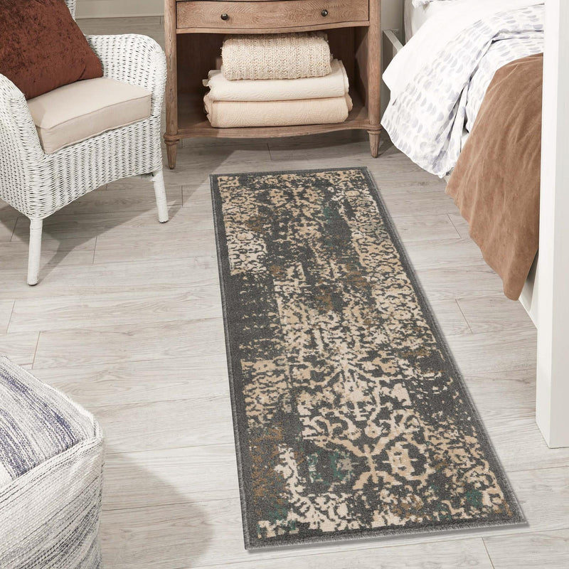 Gobi Sands Collection Area Rug - Dunhuang Runner Gray  lifestyle 48