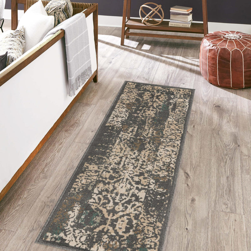 Gobi Sands Collection Area Rug - Dunhuang Runner Gray  lifestyle 50