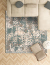 Gobi Sands Collection Area Rug - Dunhuang Square Green  lifestyle 72