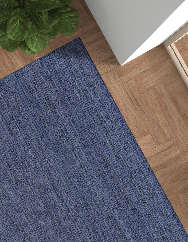 Woven Seaside Jute Collection Area Rug - Savannah (Navy Blue) Rectangle Navy Blue  lifestyle 11