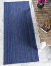 Woven Seaside Jute Collection Area Rug - Savannah (Navy Blue) Runner Navy Blue  lifestyle 28