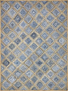 Woven Seaside Jute Collection Area Rug - Marina Rectangle Blue Main