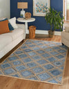 Woven Seaside Jute Collection Area Rug - Marina Rectangle Blue  lifestyle 2