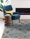 Woven Seaside Jute Collection Area Rug - Marina Rectangle Blue  lifestyle 16