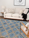 Woven Seaside Jute Collection Area Rug - Marina Rectangle Blue  lifestyle 18