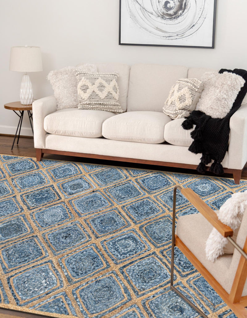 Woven Seaside Jute Collection Area Rug - Marina Rectangle Blue  lifestyle 18