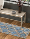 Woven Seaside Jute Collection Area Rug - Marina Runner Blue  lifestyle 60