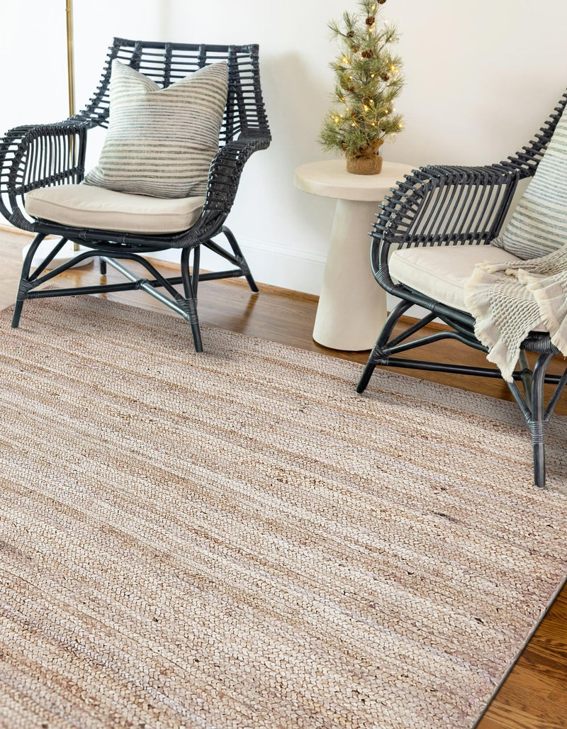 Woven Seaside Jute Collection Area Rug - Savannah (Natural) Rectangle Natural  lifestyle 3