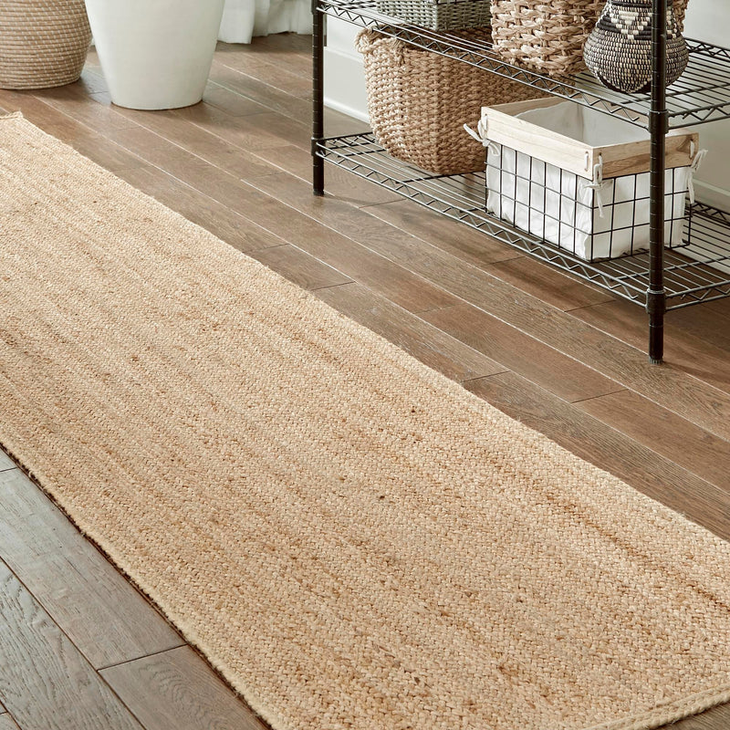 Woven Seaside Jute Collection Area Rug - Savannah (Natural) Runner Natural  lifestyle 145