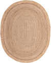 Woven Seaside Jute Collection Area Rug - Savannah (Natural) Oval Natural  lifestyle 25