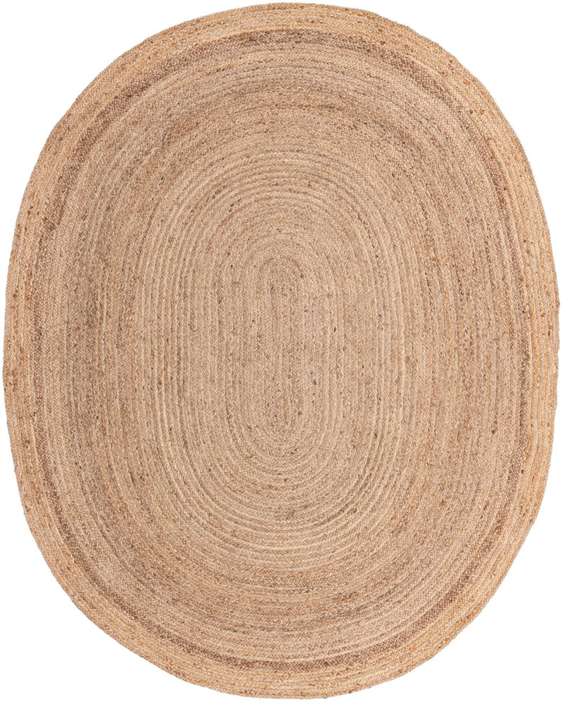 Woven Seaside Jute Collection Area Rug - Savannah (Natural) Oval Natural  lifestyle 25