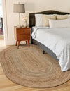 Woven Seaside Jute Collection Area Rug - Savannah (Natural) Oval Natural  lifestyle 51