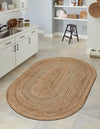 Woven Seaside Jute Collection Area Rug - Savannah (Natural) Oval Natural  lifestyle 61