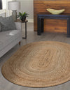 Woven Seaside Jute Collection Area Rug - Savannah (Natural) Oval Natural  lifestyle 66