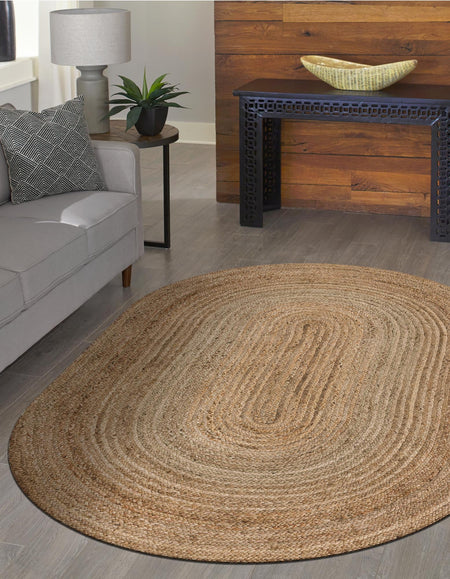 Woven Seaside Jute Collection Area Rug - Savannah (Natural)