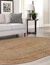 Woven Seaside Jute Collection Area Rug - Savannah (Natural) Oval Natural  lifestyle 71