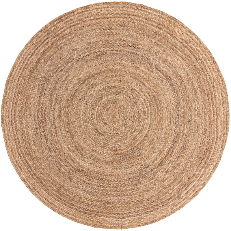 Woven Seaside Jute Collection Area Rug - Savannah (Natural) Round Natural  lifestyle 26