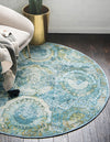 Caribbean Breeze Collection Area Rug -  Lucia Round Light Blue  lifestyle 43