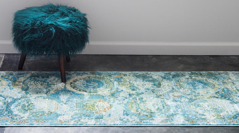 Caribbean Breeze Collection Area Rug -  Lucia Runner Light Blue  lifestyle 58