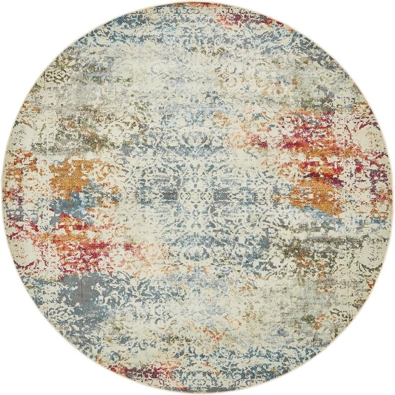 Caribbean Breeze Collection Area Rug -  Isla Round Cream  lifestyle 16