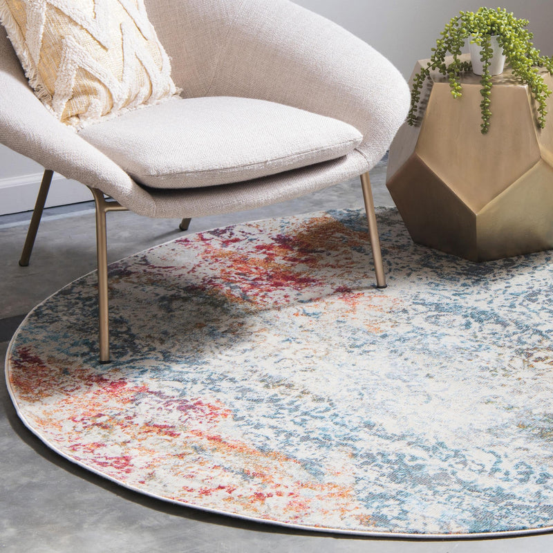 Caribbean Breeze Collection Area Rug -  Isla Round Cream  lifestyle 96