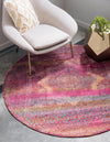 Caribbean Breeze Collection Area Rug -  Roatan Round Pink  lifestyle 13