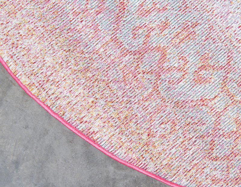 Caribbean Breeze Collection Area Rug -  Roatan Round Pink  lifestyle 27