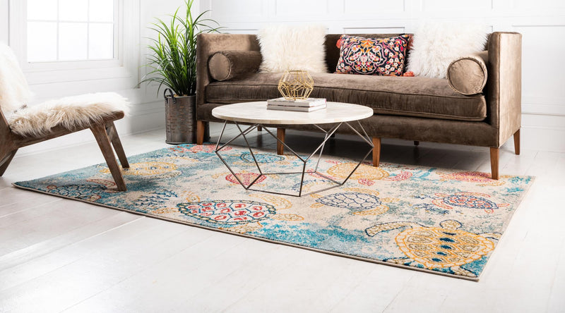 Sorrento Shores Collection Area Rug -  Massa Rectangle Beige  lifestyle 4