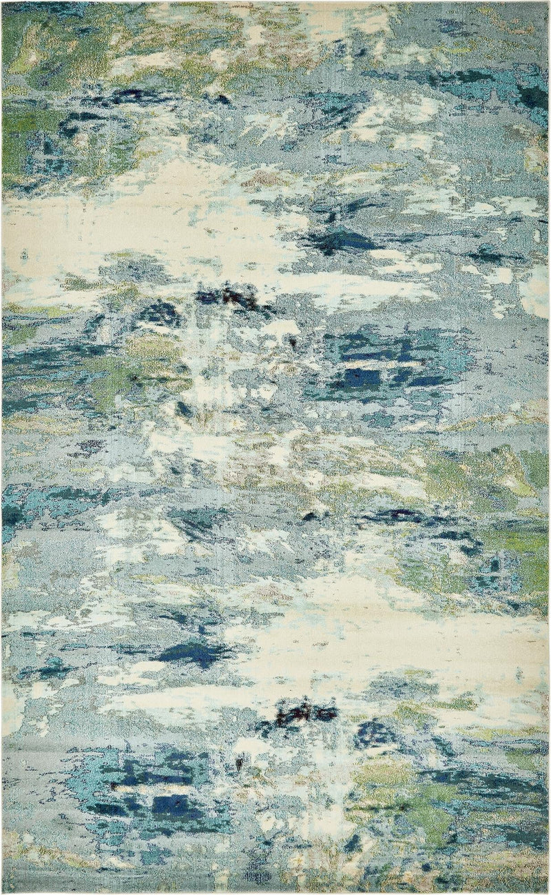 Chromatic Oasis Collection Area Rug -  Serene Rectangular Light Blue  lifestyle 19