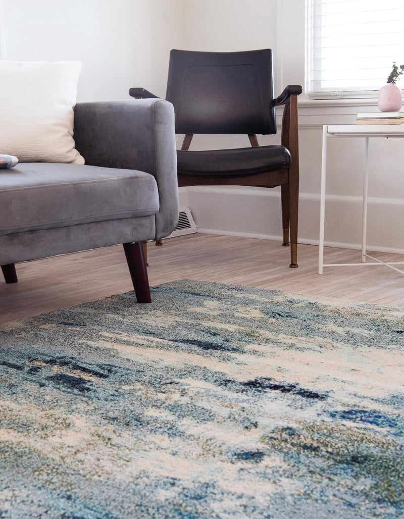 Chromatic Oasis Collection Area Rug -  Serene Rectangle Light Blue  lifestyle 7