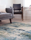 Chromatic Oasis Collection Area Rug -  Serene Rectangular Light Blue  lifestyle 44