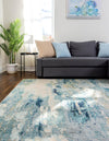 Chromatic Oasis Collection Area Rug -  Serene Rectangular Light Blue  lifestyle 48