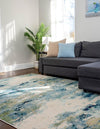 Chromatic Oasis Collection Area Rug -  Serene Rectangle Light Blue  lifestyle 10