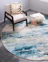 Chromatic Oasis Collection Area Rug -  Serene Round Light Blue  lifestyle 30