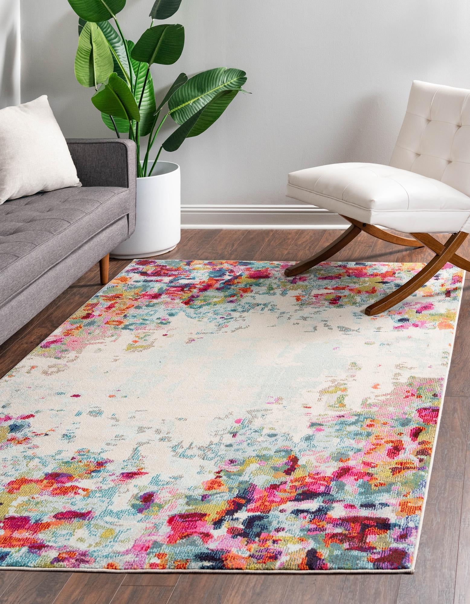 Chromatic Oasis Collection Area Rug -  Blush