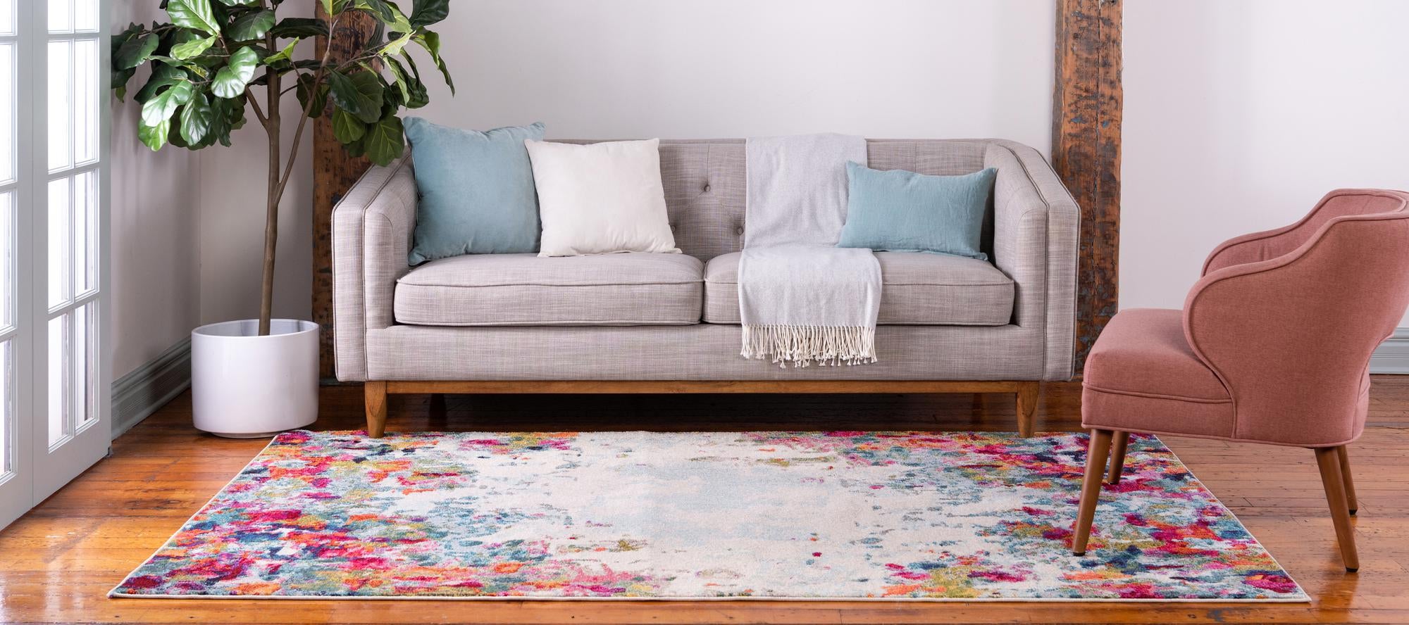 Chromatic Oasis Collection Area Rug -  Blush