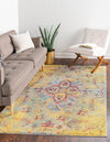 Venetian Tapestry Collection Area Rug -  Castello Rectangular Yellow  lifestyle 16