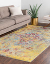 Venetian Tapestry Collection Area Rug -  Castello Rectangle Yellow  lifestyle 3